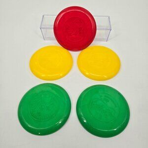 Vintage Small Frisbees Lot of 5 Dinosaurs Multicolor Triceratops Stegosaurus